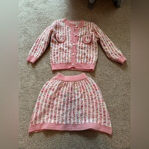 SHEIN Pink and White Kids Matching Set